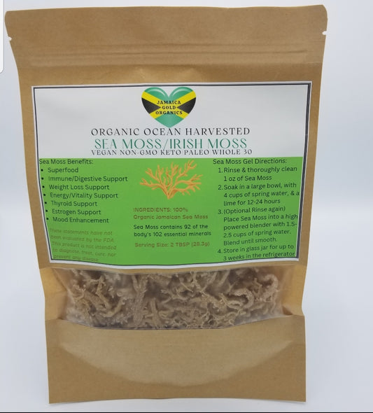 Jamaica Gold Organics Sea Moss, Irish Sea Moss, Make Your Own Sea Moss 2oz